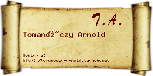 Tomanóczy Arnold névjegykártya