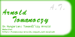 arnold tomanoczy business card